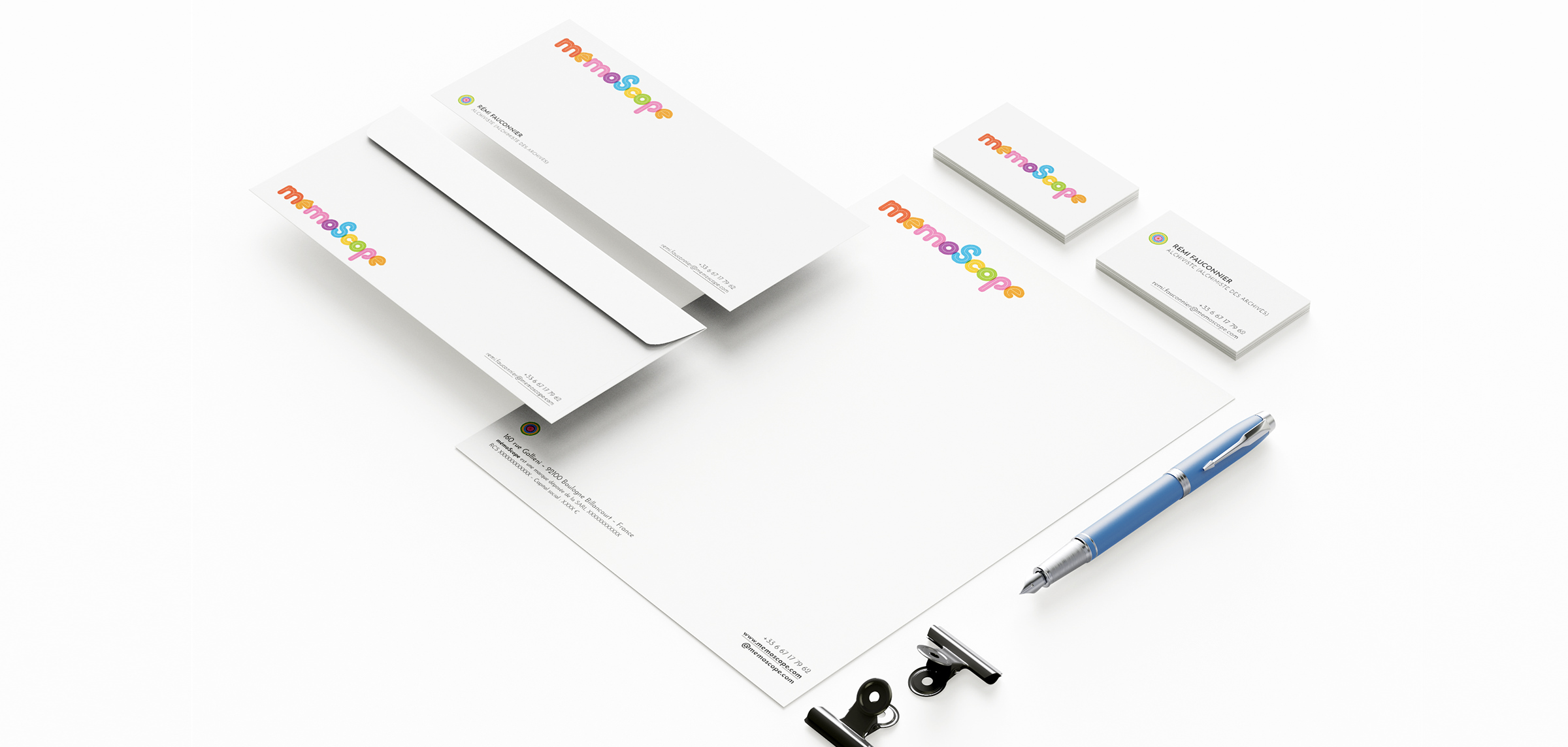 mémoScope - DA print & digitale, identité visuelle, réseaux sociaux, newsletter