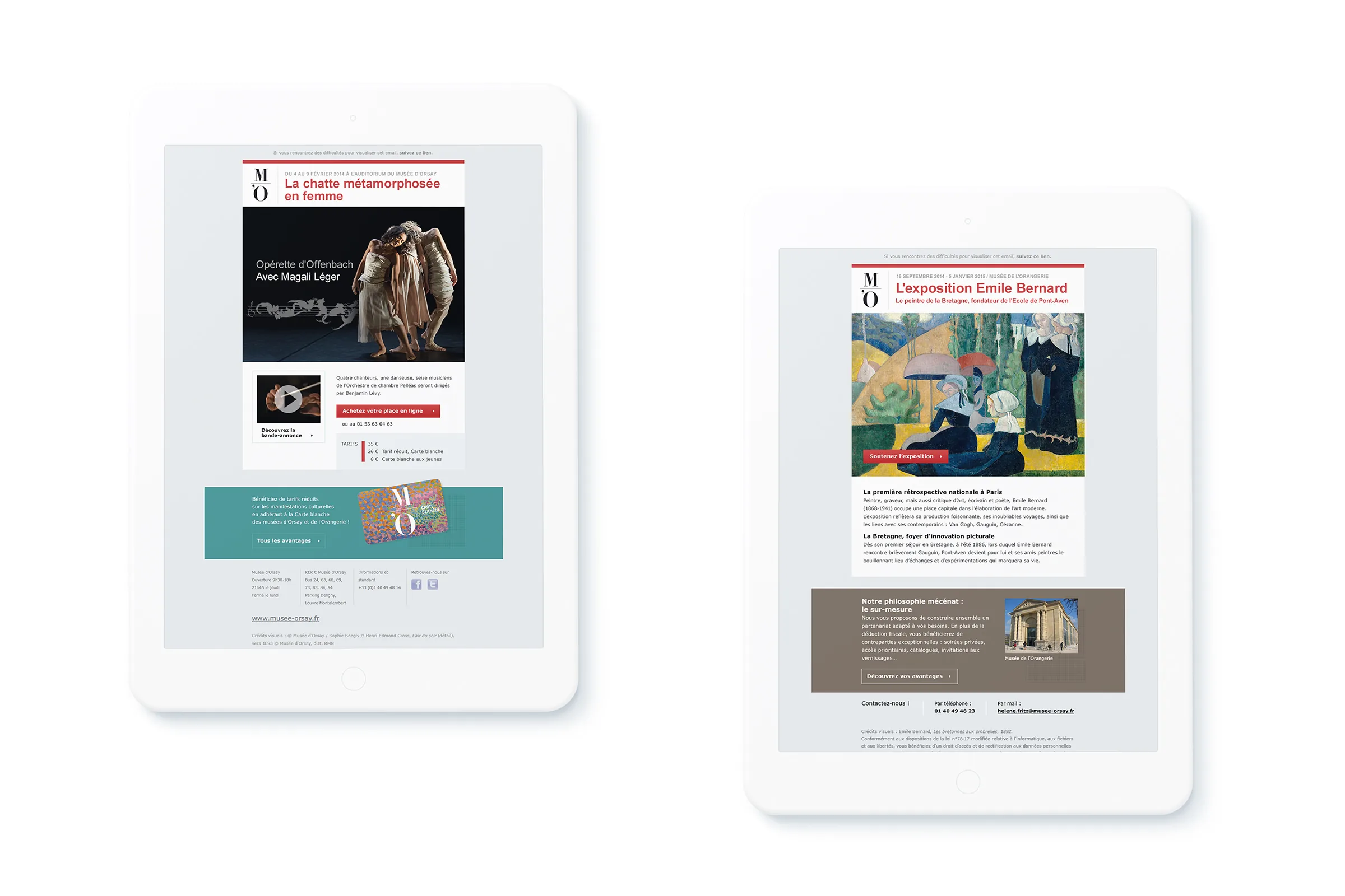 Musée d’Orsay - Création de l’e-mailings & newsletters